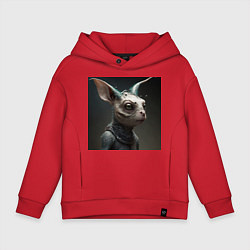 Толстовка оверсайз детская Бывалый заяц, цвет: красный