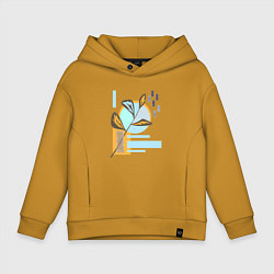 Толстовка оверсайз детская Минималистский абстрактный рисунок, цвет: горчичный