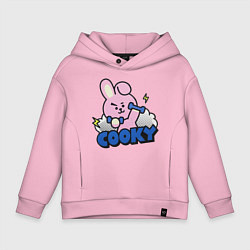Толстовка оверсайз детская Cooky BT21 Jungkook, цвет: светло-розовый