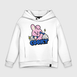 Толстовка оверсайз детская Cooky BT21 Jungkook, цвет: белый