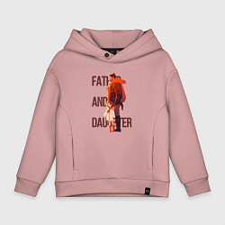 Толстовка оверсайз детская Отец со своей дочкой, цвет: пыльно-розовый