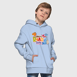Толстовка оверсайз детская Simple roar some, цвет: мягкое небо — фото 2