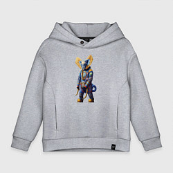 Детское худи оверсайз Слон - киберпанк - нейросеть