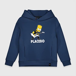 Толстовка оверсайз детская Placebo Барт Симпсон рокер, цвет: тёмно-синий