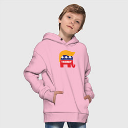 Толстовка оверсайз детская Trump elephant, цвет: светло-розовый — фото 2