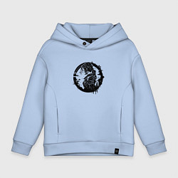 Детское худи оверсайз Cyberpunk girl черный контур