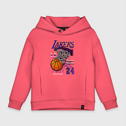 Толстовка оверсайз детская LA Lakers Kobe, цвет: коралловый