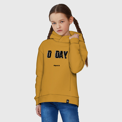Детское худи оверсайз D DAY Agust D / Горчичный – фото 3