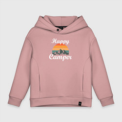 Толстовка оверсайз детская Happy camper, цвет: пыльно-розовый