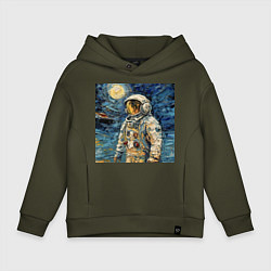 Детское худи оверсайз Космонавт на луне в стиле Ван Гог