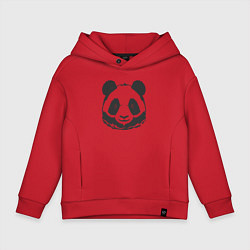 Толстовка оверсайз детская Панда бамбуковый медведь, цвет: красный
