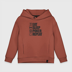 Детское худи оверсайз Eat, sleep, poker, repeat