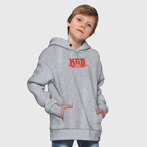 Детское худи оверсайз KGB Red / Меланж – фото 4