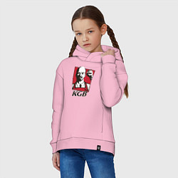 Толстовка оверсайз детская KGB Lenin, цвет: светло-розовый — фото 2