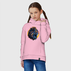 Толстовка оверсайз детская Африканский лев, цвет: светло-розовый — фото 2
