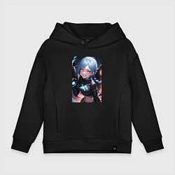 Толстовка оверсайз детская Arcane League Of Legends JINX anime, цвет: черный