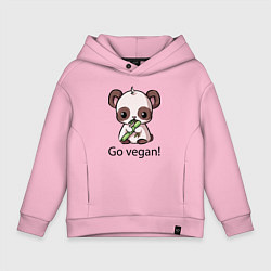 Толстовка оверсайз детская Go vegan - motto, цвет: светло-розовый