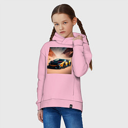 Толстовка оверсайз детская Lamborghini Aventador, цвет: светло-розовый — фото 2