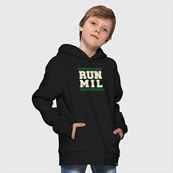 Толстовка оверсайз детская Run Milwaukee Bucks, цвет: черный — фото 2