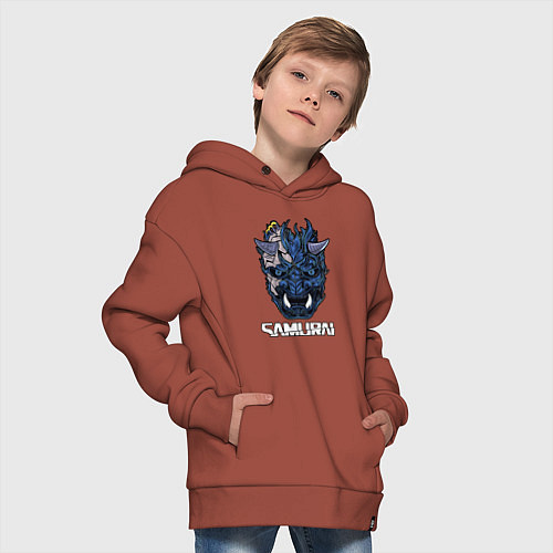 Детское худи оверсайз Samurai gang / Кирпичный – фото 4