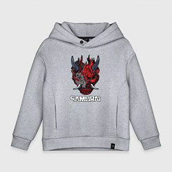 Толстовка оверсайз детская Samurai logo, цвет: меланж