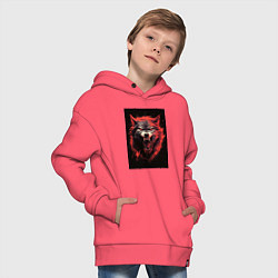 Толстовка оверсайз детская Red wolf, цвет: коралловый — фото 2