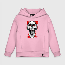 Толстовка оверсайз детская DnB skull, цвет: светло-розовый