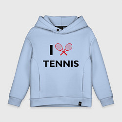 Толстовка оверсайз детская I Love Tennis, цвет: мягкое небо