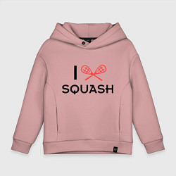 Толстовка оверсайз детская I Love Squash, цвет: пыльно-розовый