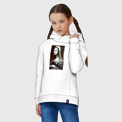 Толстовка оверсайз детская Mona Lisa from Elm street - horror, цвет: белый — фото 2