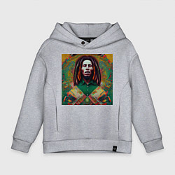 Детское худи оверсайз Фрактальный граффити арт Боб Марли