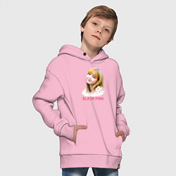 Толстовка оверсайз детская Lisa Blackpink, цвет: светло-розовый — фото 2