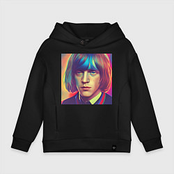 Толстовка оверсайз детская Brian Jones Glitch Art, цвет: черный