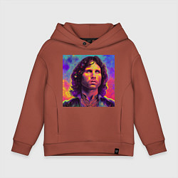 Толстовка оверсайз детская Jim Morrison Strange colors Art, цвет: кирпичный