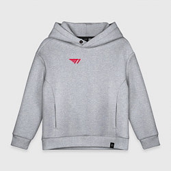 Толстовка оверсайз детская T1 red, цвет: меланж