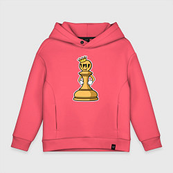 Толстовка оверсайз детская Шахматная пешка InChess, цвет: коралловый