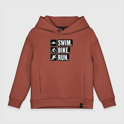 Детское худи оверсайз Swim bike run
