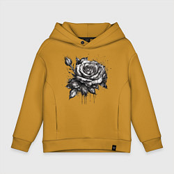 Детское худи оверсайз Роза нарисованная карандашом