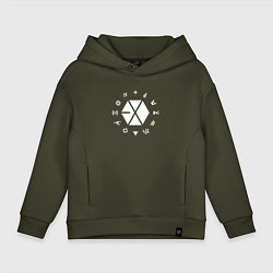 Толстовка оверсайз детская Logo EXO, цвет: хаки