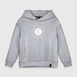 Толстовка оверсайз детская Logo EXO, цвет: меланж