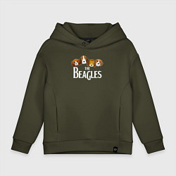 Толстовка оверсайз детская Бигли, цвет: хаки