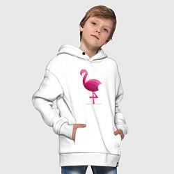 Толстовка оверсайз детская Фламинго минималистичный, цвет: белый — фото 2