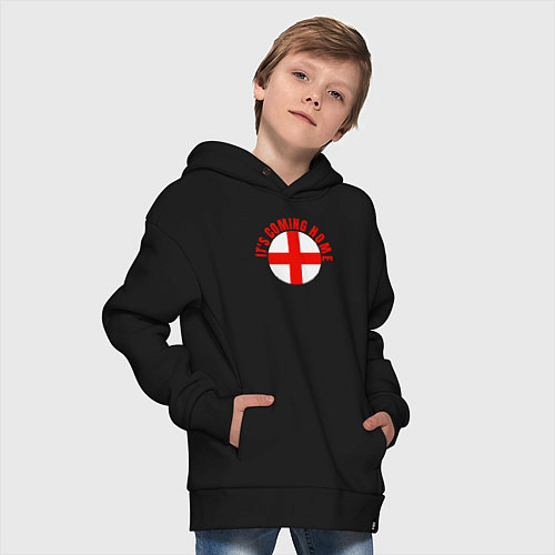 Детское худи оверсайз Coming home England / Черный – фото 4