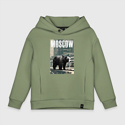 Детское худи оверсайз Москва - Россия - медведь