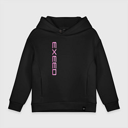 Толстовка оверсайз детская Exeed pink logo, цвет: черный