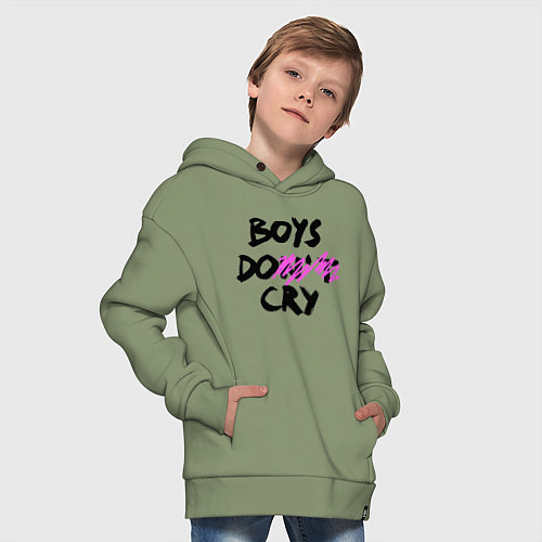 Детское худи оверсайз Boys dont cry / Авокадо – фото 4