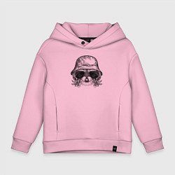 Толстовка оверсайз детская Енот на стиле, цвет: светло-розовый