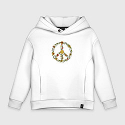 Детское худи оверсайз Пацифик знак хиппи цветы