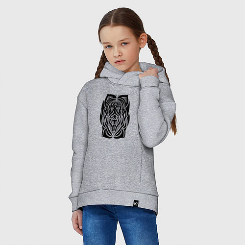 Детское худи оверсайз Tribal Abstract Mask / Меланж – фото 3