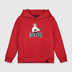 Толстовка оверсайз детская Boxing man, цвет: красный